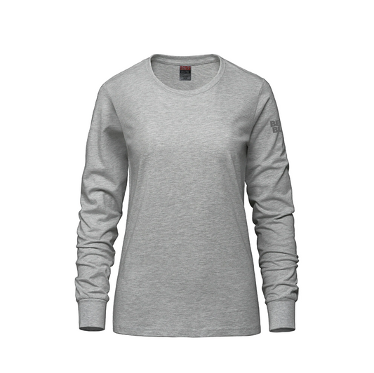 Breeze - T-shirt à manches longues et col rond en coton peigné filé à l'anneau pour femmes