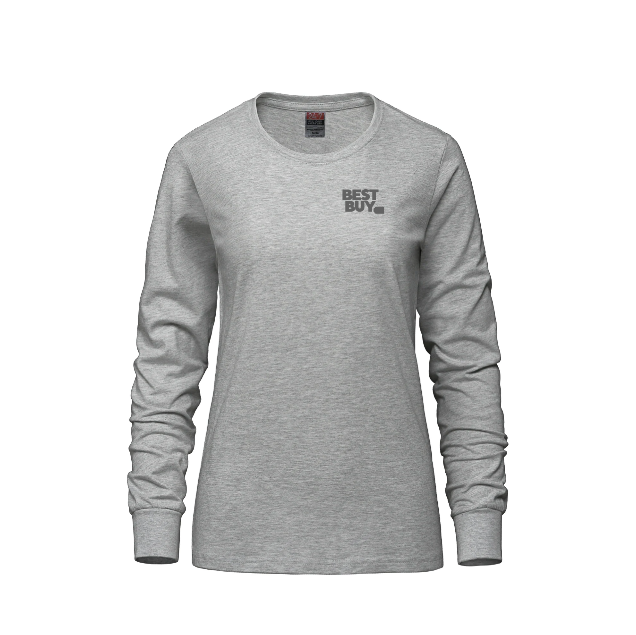 Breeze - T-shirt à manches longues et col rond en coton peigné filé à l'anneau pour femmes