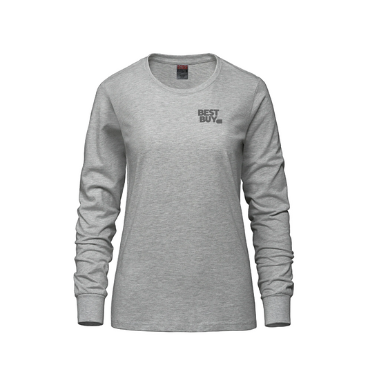 Breeze - T-shirt à manches longues et col rond en coton peigné filé à l'anneau pour femmes