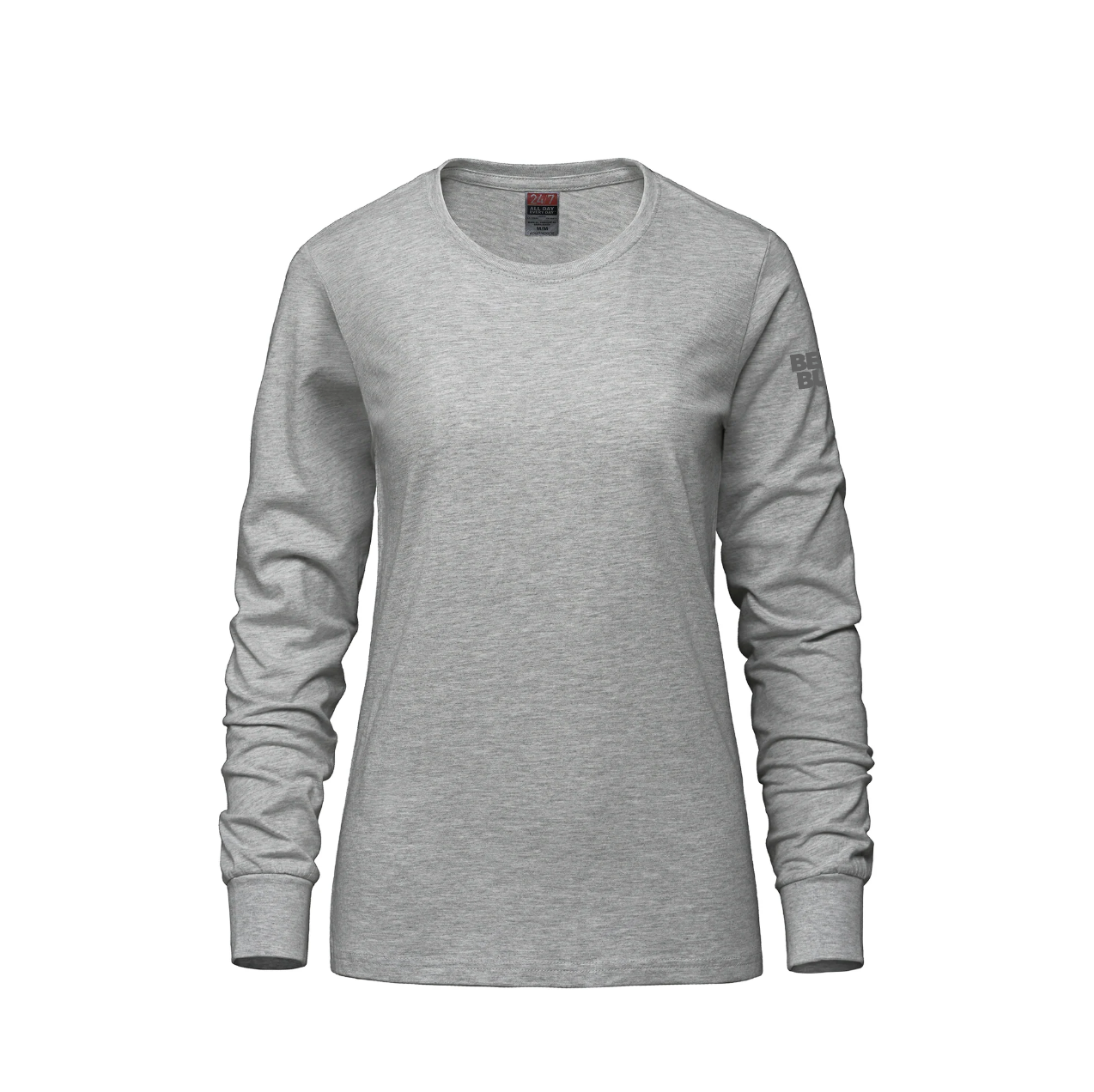 Breeze - T-shirt à manches longues et col rond en coton peigné filé à l'anneau pour femmes