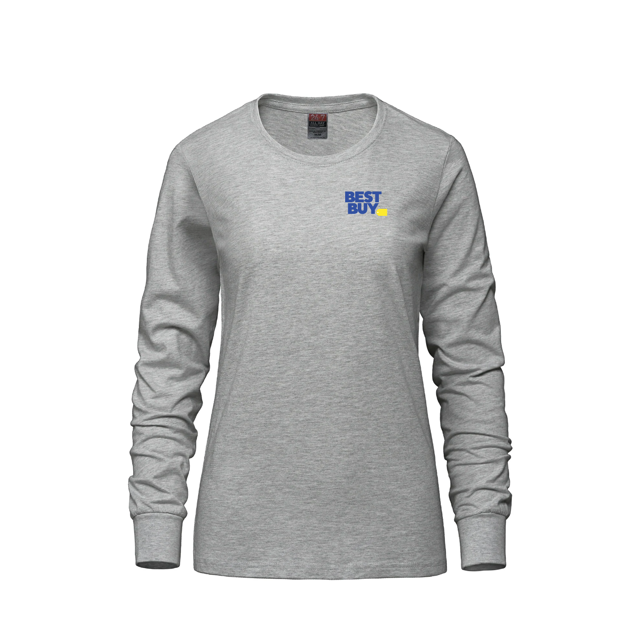 Breeze - T-shirt à manches longues et col rond en coton peigné filé à l'anneau pour femmes