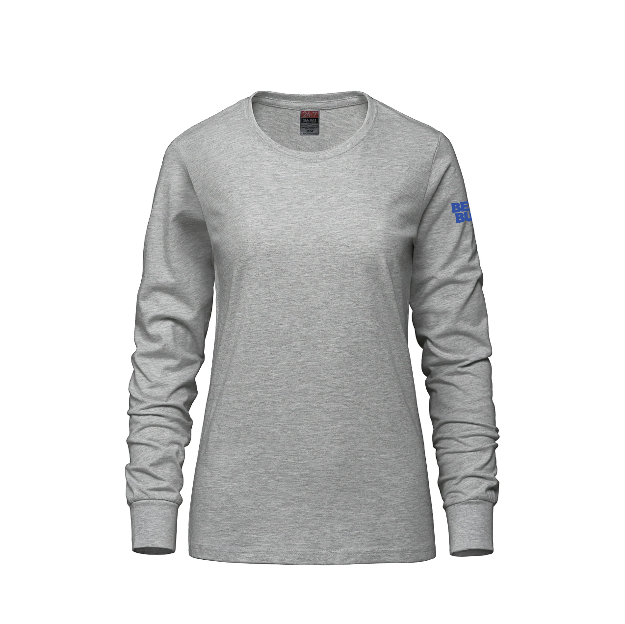 Breeze - T-shirt à manches longues et col rond en coton peigné filé à l'anneau pour femmes