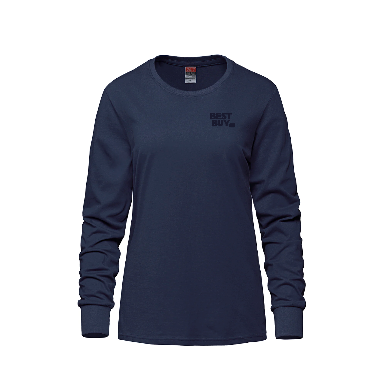 Breeze - T-shirt à manches longues et col rond en coton peigné filé à l'anneau pour femmes