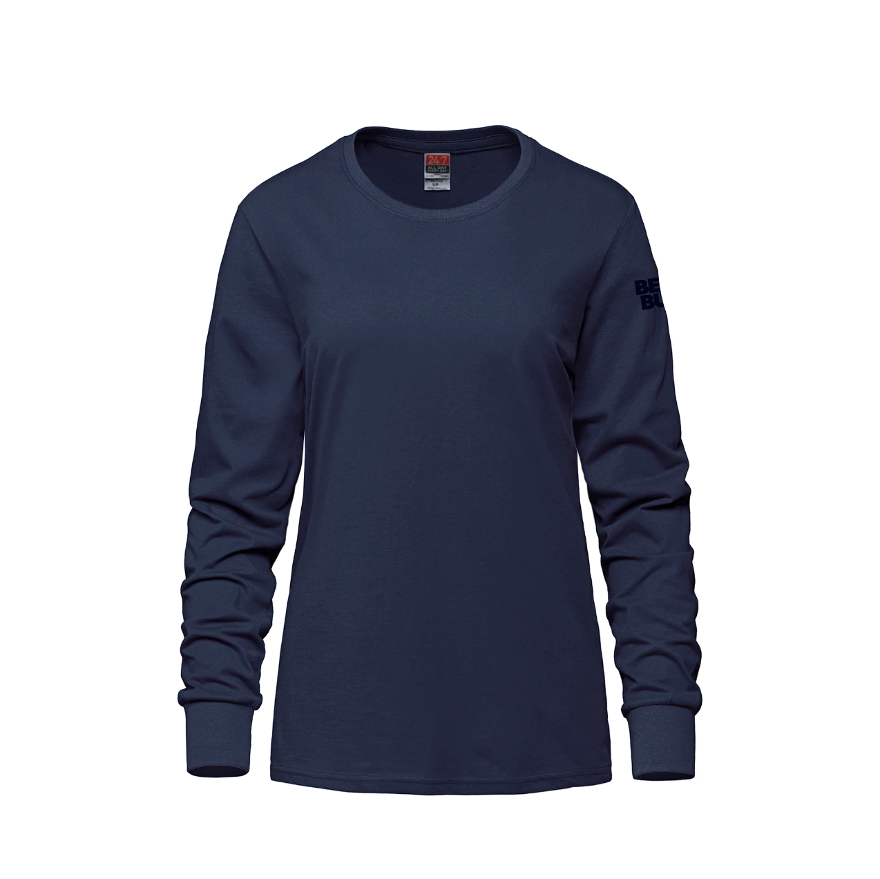 Breeze - T-shirt à manches longues et col rond en coton peigné filé à l'anneau pour femmes