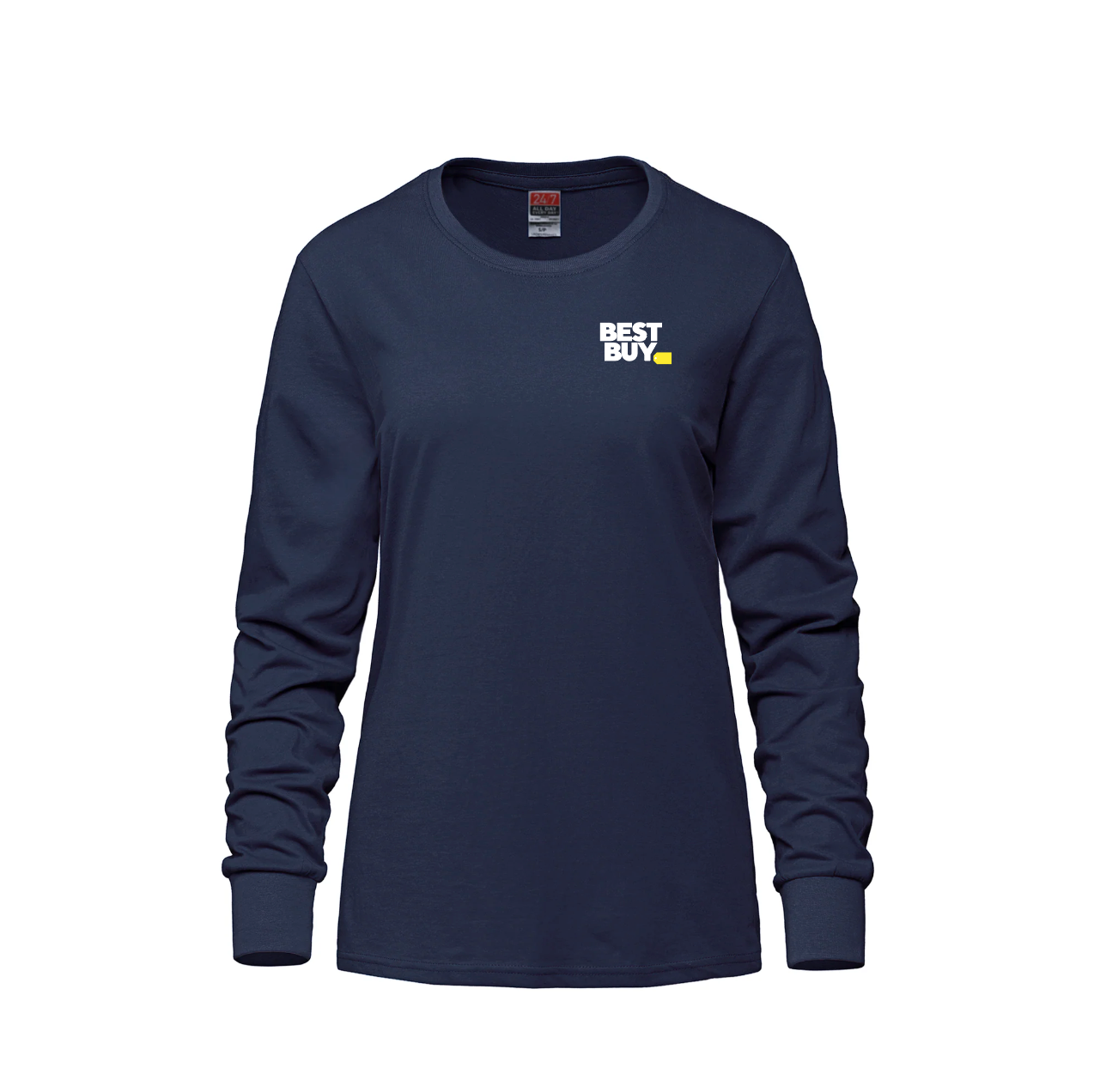 Breeze - T-shirt à manches longues et col rond en coton peigné filé à l'anneau pour femmes