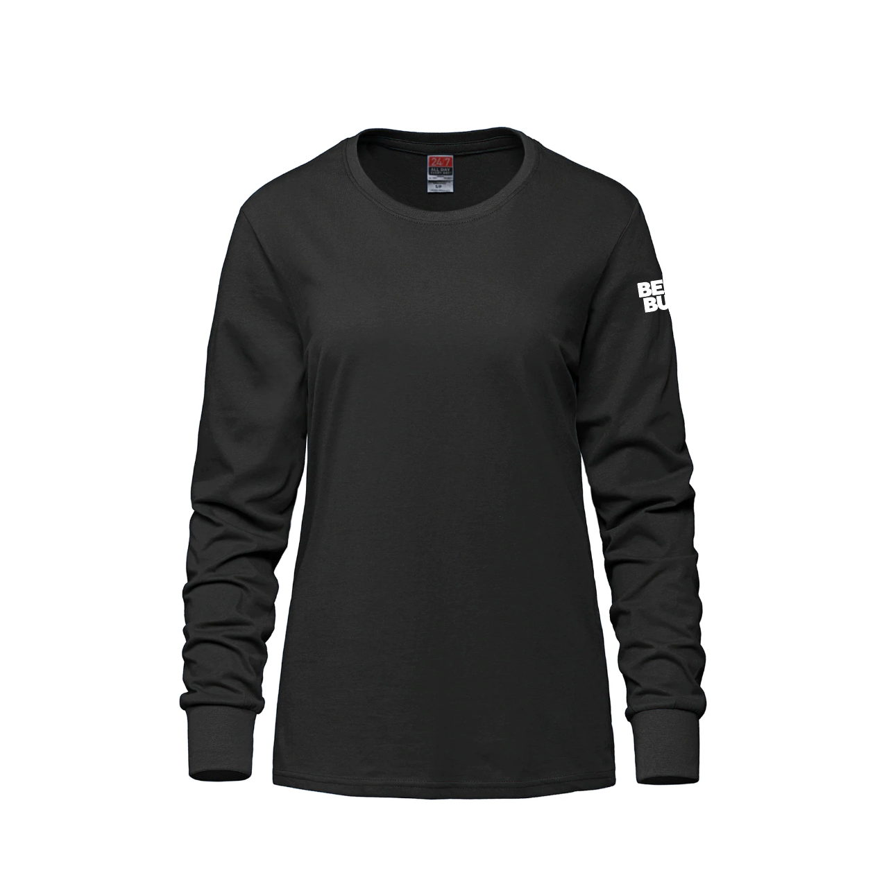 Breeze - T-shirt à manches longues et col rond en coton peigné filé à l'anneau pour femmes