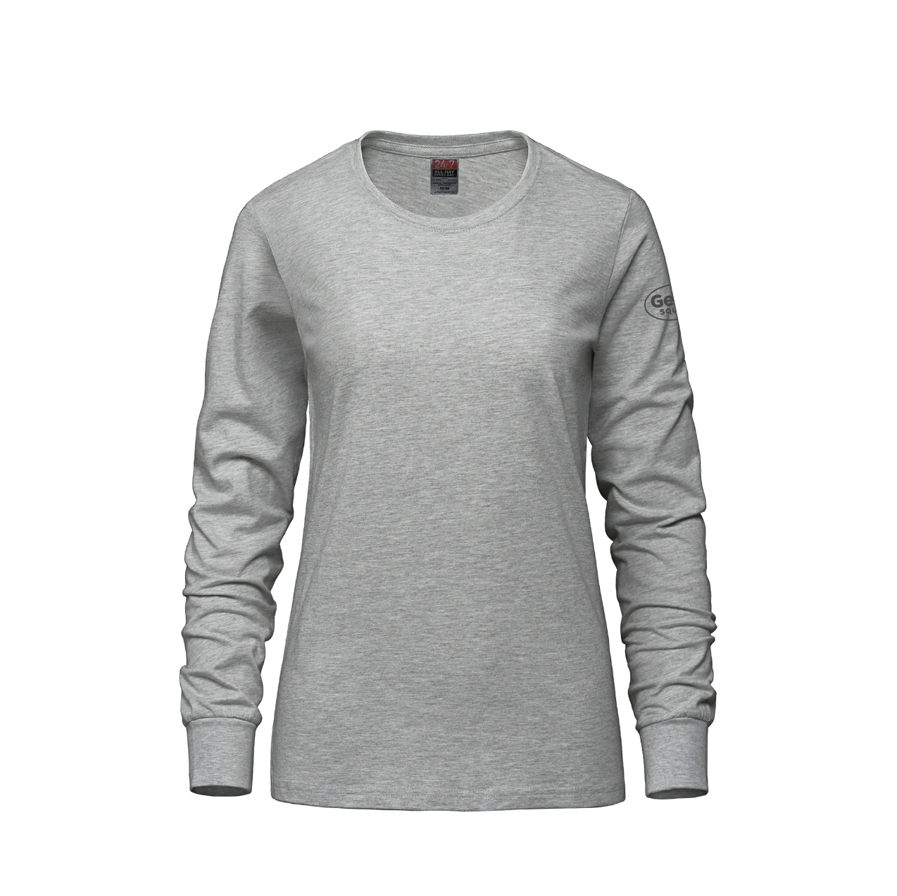 Breeze - T-shirt à manches longues et col rond en coton peigné filé à l'anneau pour femmes