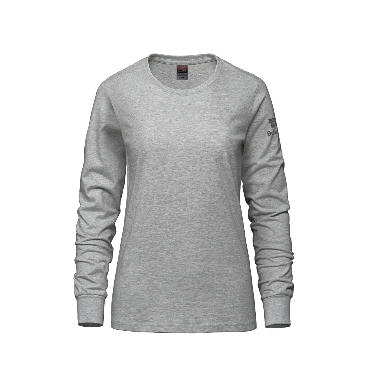 Breeze - T-shirt à manches longues et col rond en coton peigné filé à l'anneau pour femmes