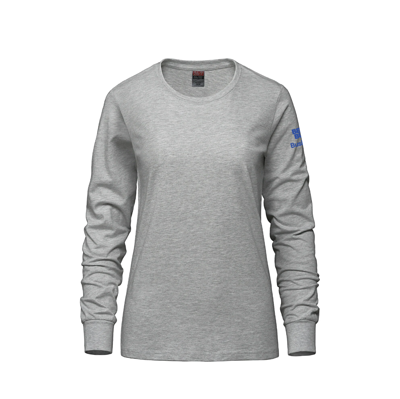 Breeze - T-shirt à manches longues et col rond en coton peigné filé à l'anneau pour femmes