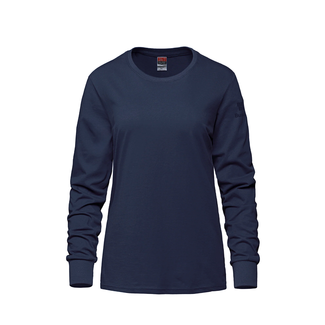 Breeze - T-shirt à manches longues et col rond en coton peigné filé à l'anneau pour femmes