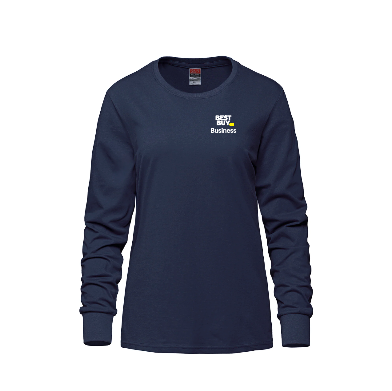 Breeze - T-shirt à manches longues et col rond en coton peigné filé à l'anneau pour femmes