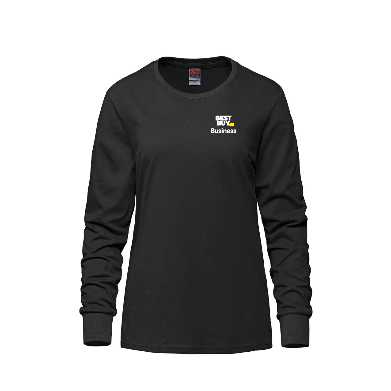 Breeze - T-shirt à manches longues et col rond en coton peigné filé à l'anneau pour femmes