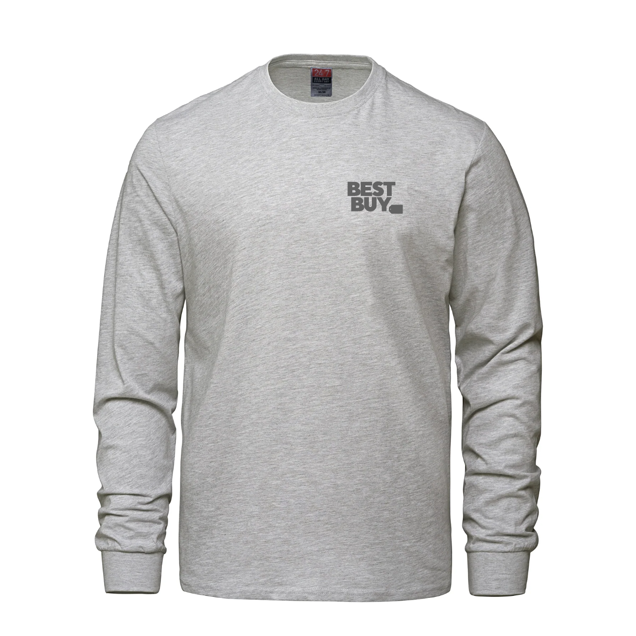 Breeze - T-shirt à manches longues et col rond pour adulte en coton peigné filé à l'anneau