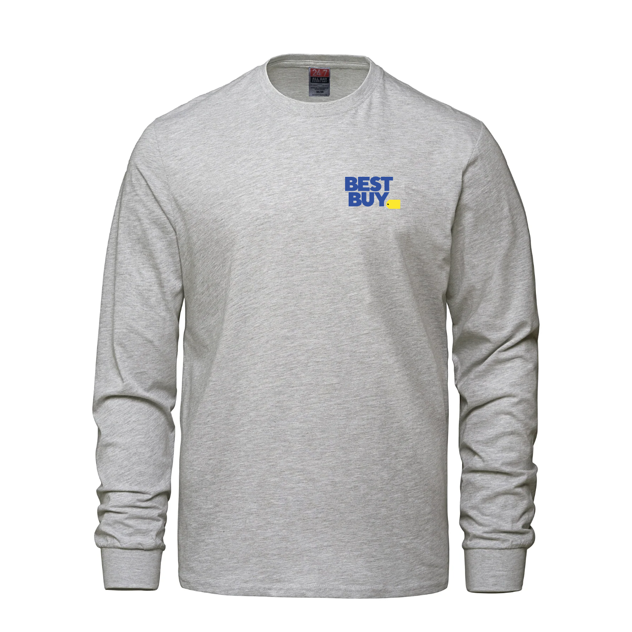 Breeze - T-shirt à manches longues et col rond pour adulte en coton peigné filé à l'anneau