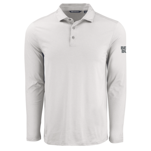 Polo à manches longues pour homme Cutter & Buck Coastline Epic Comfort en tissu recyclé