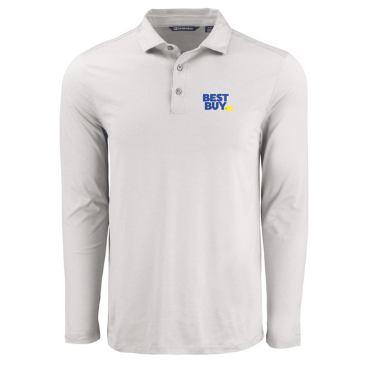 Polo à manches longues pour homme Cutter & Buck Coastline Epic Comfort en tissu recyclé