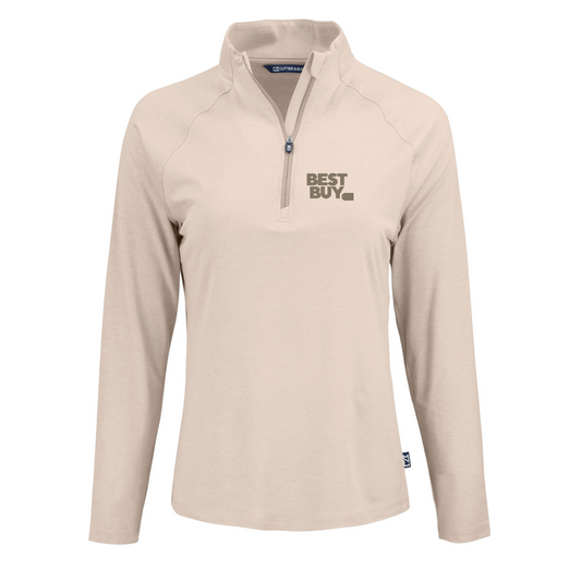Pull à col zippé Cutter & Buck Coastline Epic Comfort en tissu recyclé pour femme