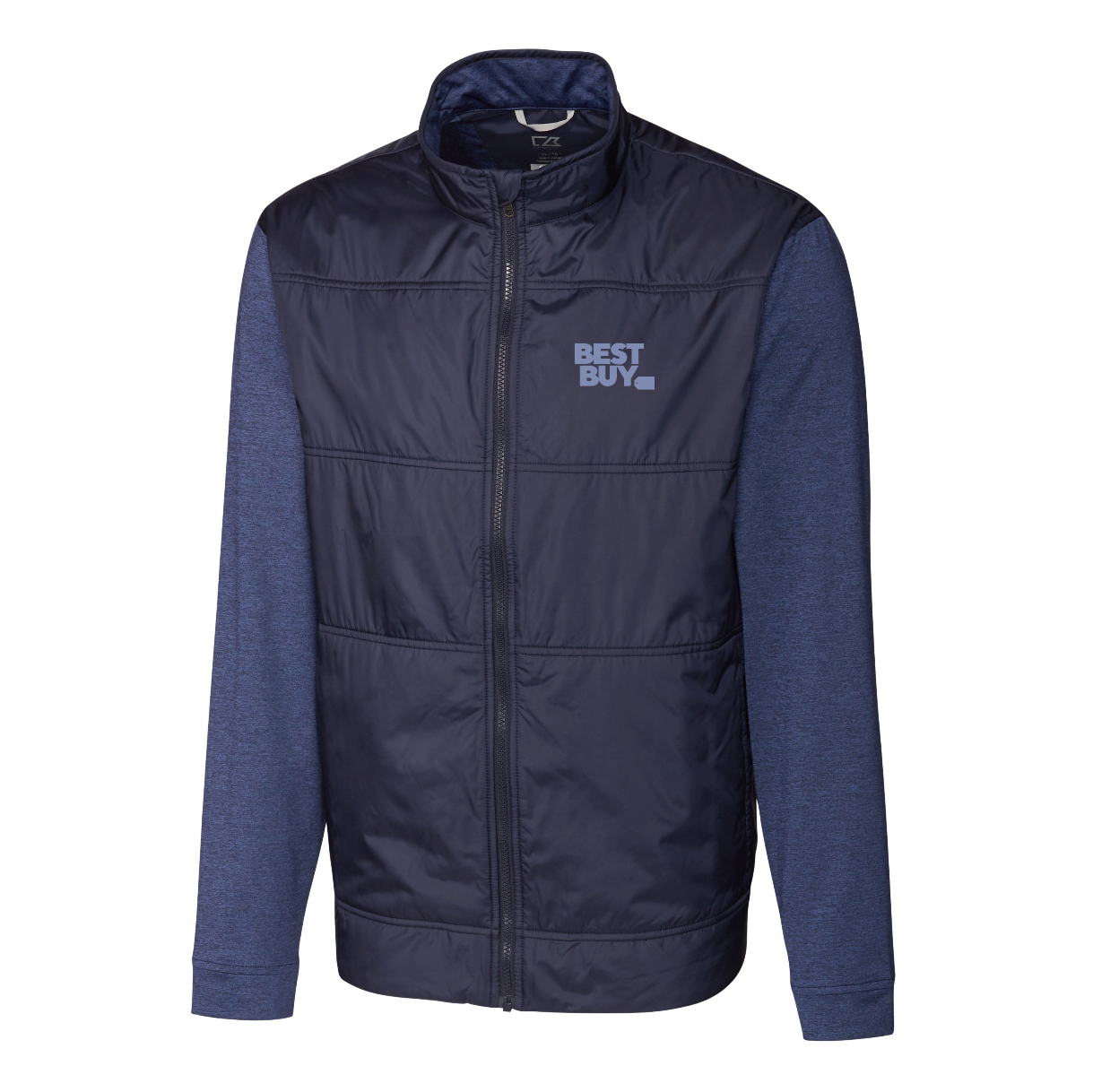 Coupe-vent matelassé hybride Cutter & Buck Stealth pour homme, fermeture éclair intégrale