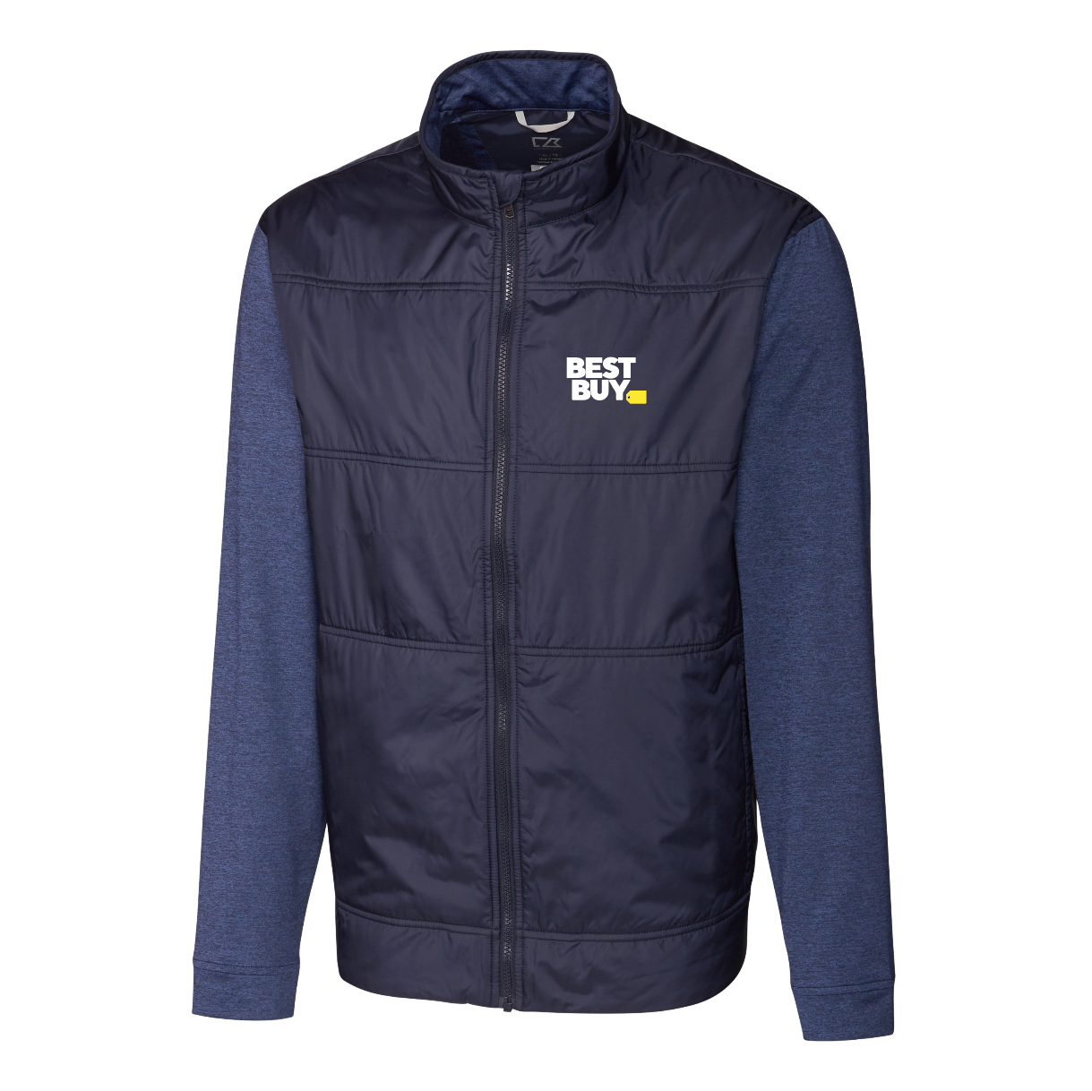 Coupe-vent matelassé hybride Cutter & Buck Stealth pour homme, fermeture éclair intégrale