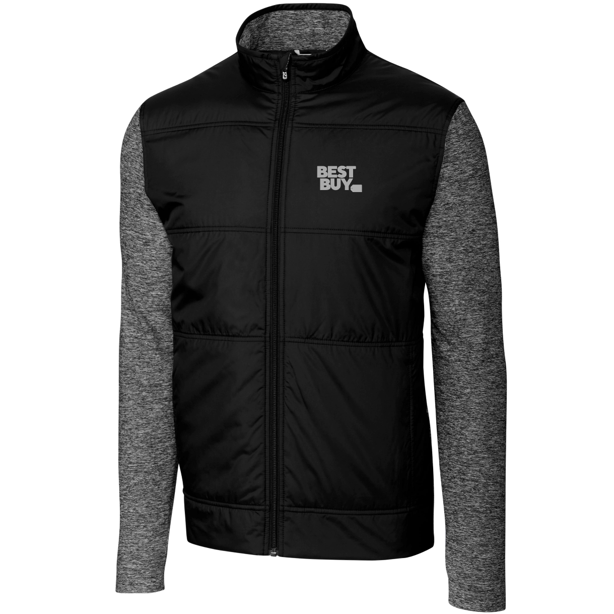 Coupe-vent matelassé hybride Cutter & Buck Stealth pour homme, fermeture éclair intégrale