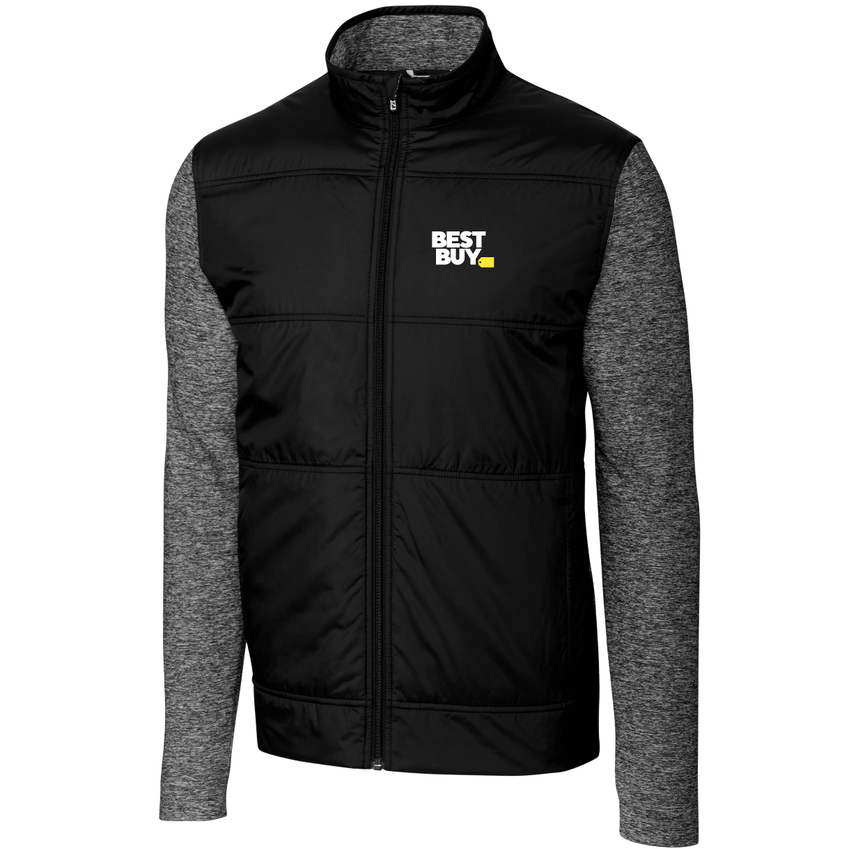 Coupe-vent matelassé hybride Cutter & Buck Stealth pour homme, fermeture éclair intégrale