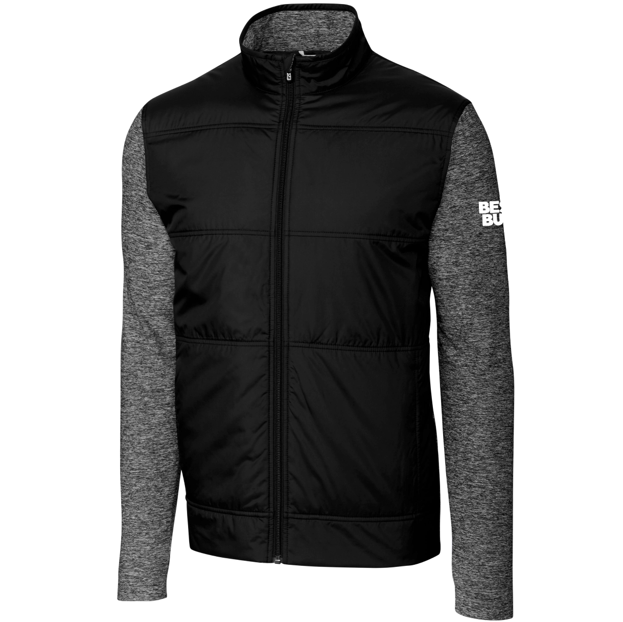 Coupe-vent matelassé hybride Cutter & Buck Stealth pour homme, fermeture éclair intégrale