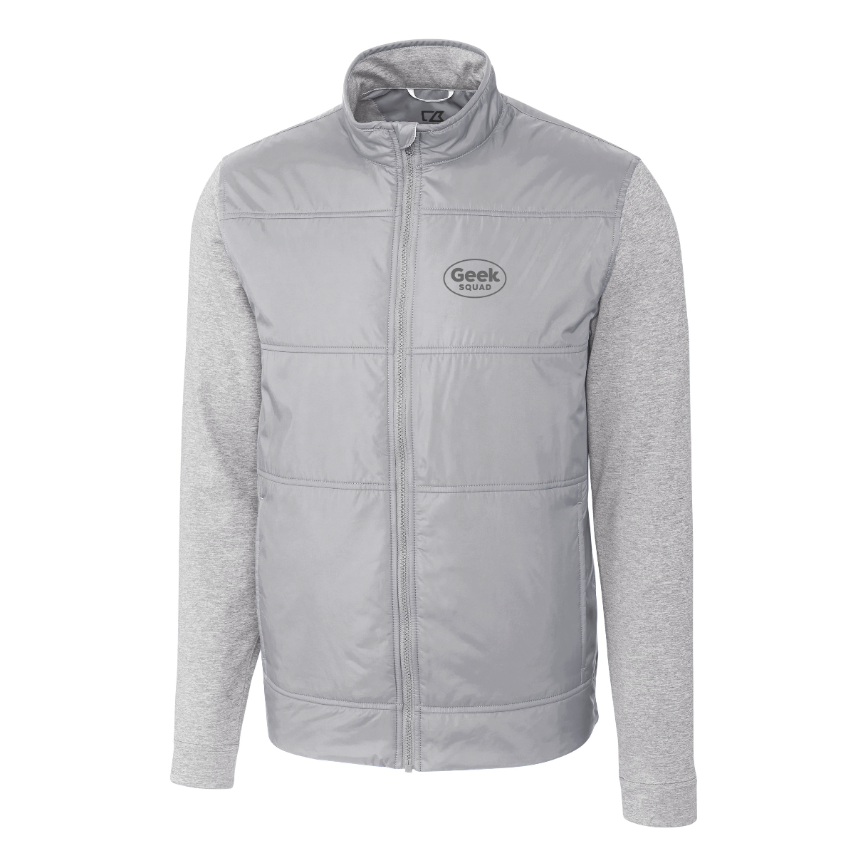 Coupe-vent matelassé hybride Cutter & Buck Stealth pour homme, fermeture éclair intégrale