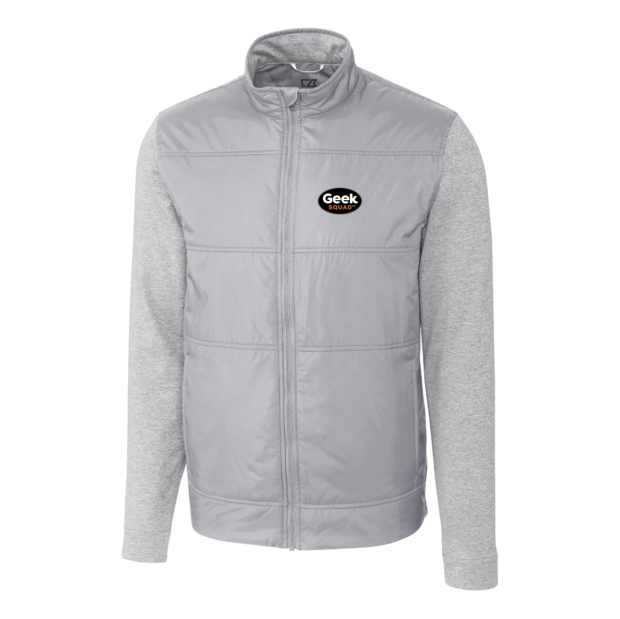 Coupe-vent matelassé hybride Cutter & Buck Stealth pour homme, fermeture éclair intégrale