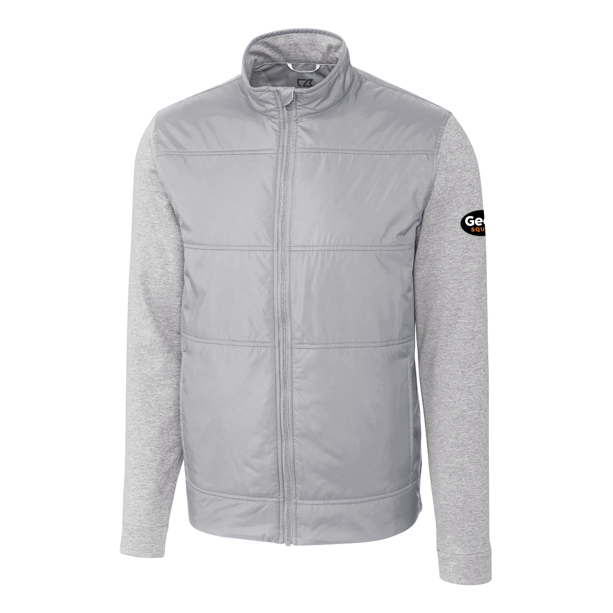 Coupe-vent matelassé hybride Cutter & Buck Stealth pour homme, fermeture éclair intégrale
