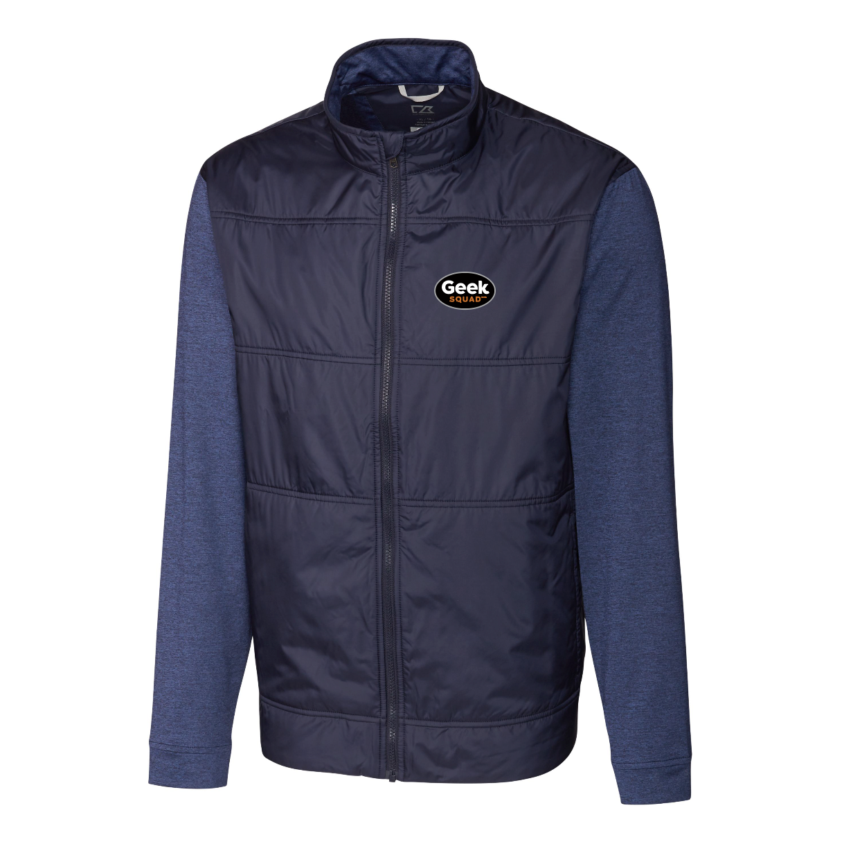 Coupe-vent matelassé hybride Cutter & Buck Stealth pour homme, fermeture éclair intégrale