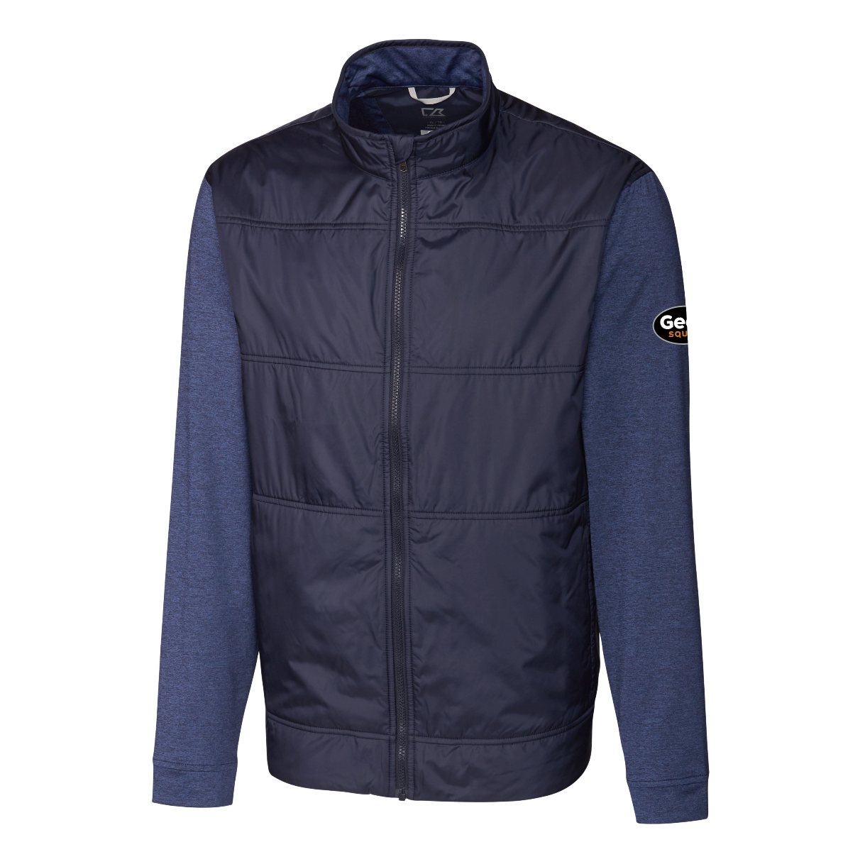 Coupe-vent matelassé hybride Cutter & Buck Stealth pour homme, fermeture éclair intégrale