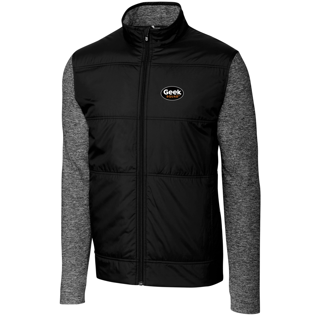 Coupe-vent matelassé hybride Cutter & Buck Stealth pour homme, fermeture éclair intégrale