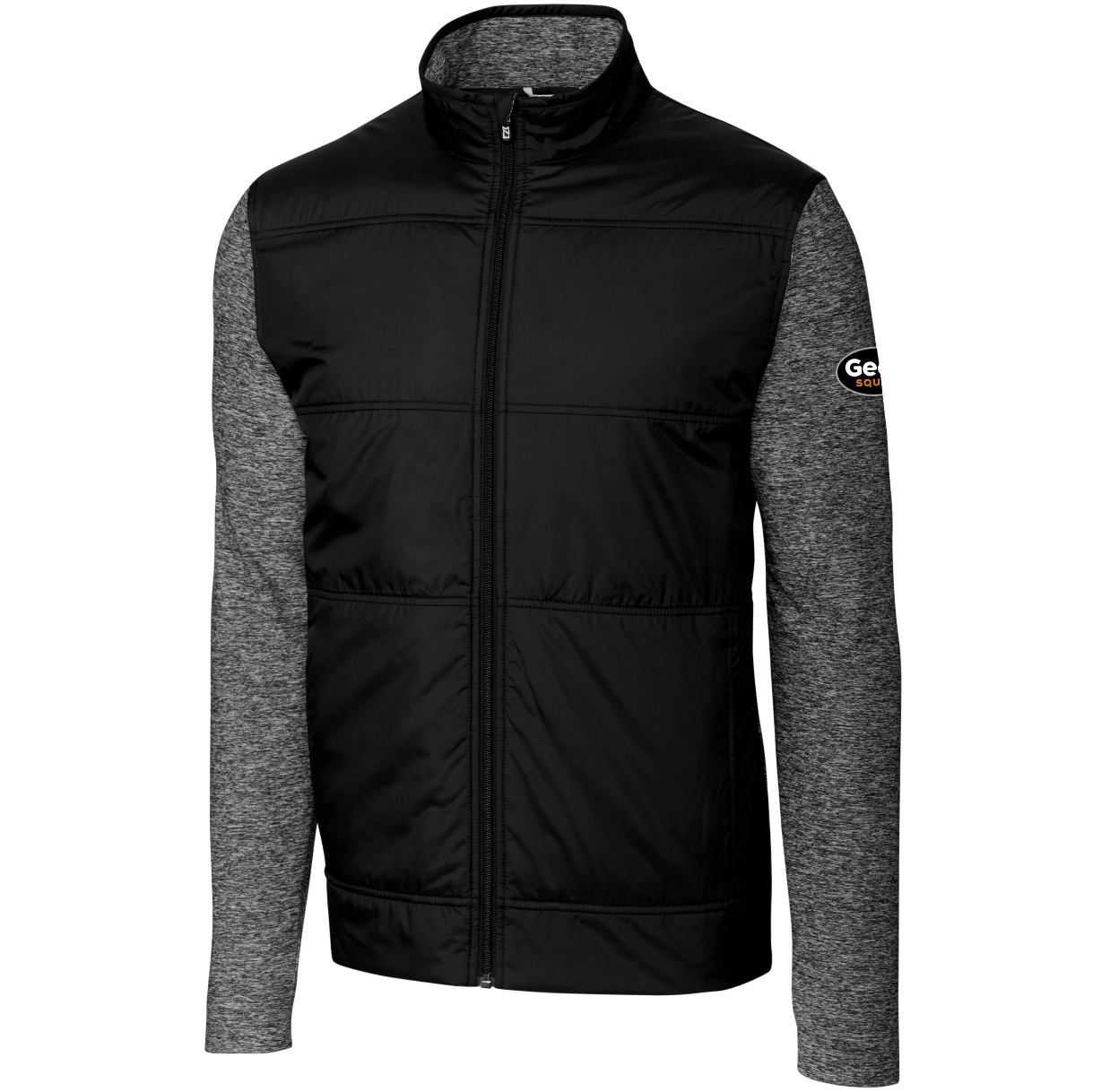 Coupe-vent matelassé hybride Cutter & Buck Stealth pour homme, fermeture éclair intégrale