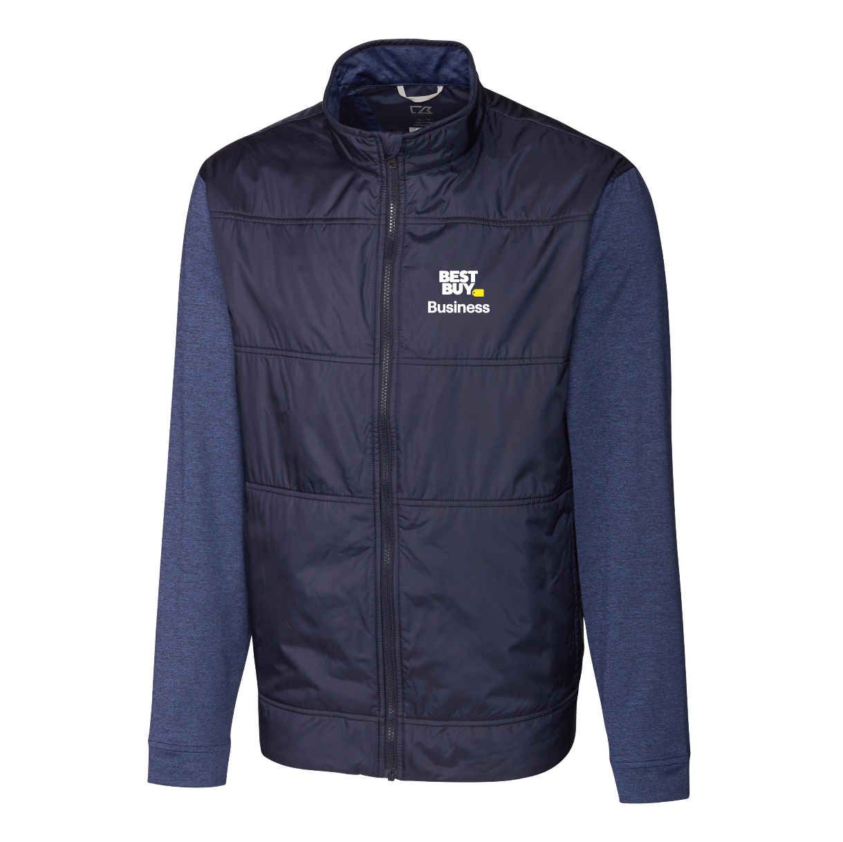 Coupe-vent matelassé hybride Cutter & Buck Stealth pour homme, fermeture éclair intégrale