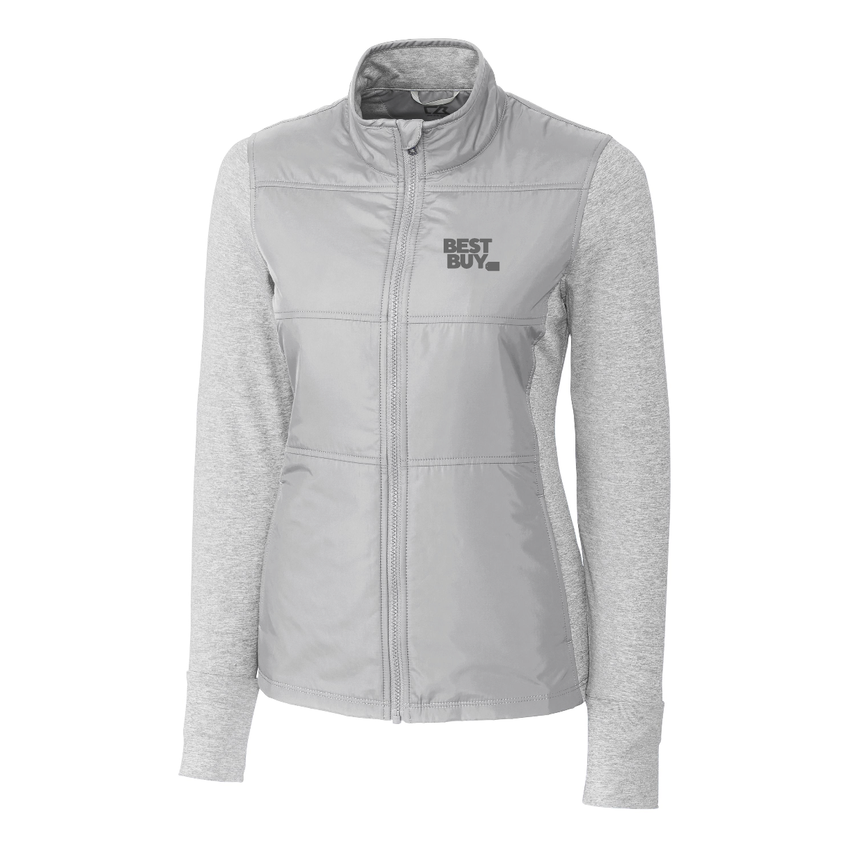 Veste coupe-vent matelassée hybride Cutter & Buck Stealth pour femme avec fermeture éclair intégrale