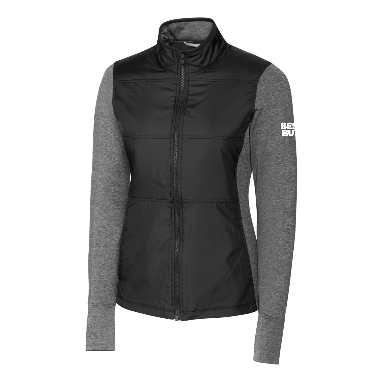 Veste coupe-vent matelassée hybride Cutter & Buck Stealth pour femme avec fermeture éclair intégrale