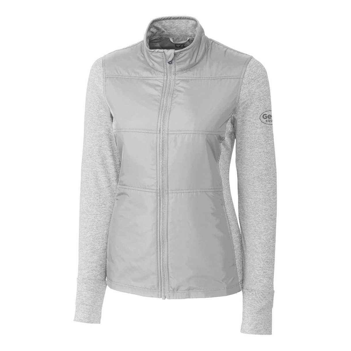 Veste coupe-vent matelassée hybride Cutter & Buck Stealth pour femme avec fermeture éclair intégrale