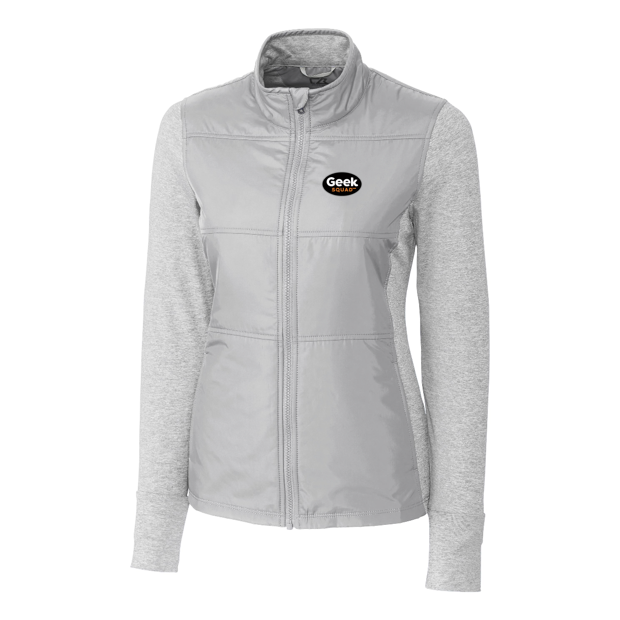 Veste coupe-vent matelassée hybride Cutter & Buck Stealth pour femme avec fermeture éclair intégrale