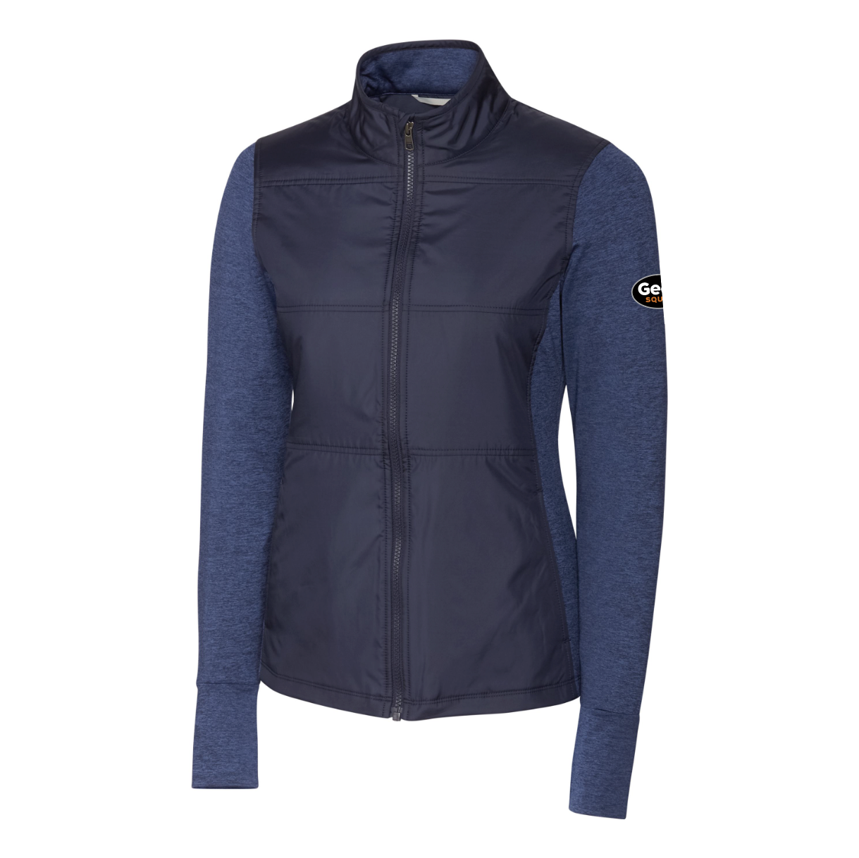Veste coupe-vent matelassée hybride Cutter & Buck Stealth pour femme avec fermeture éclair intégrale