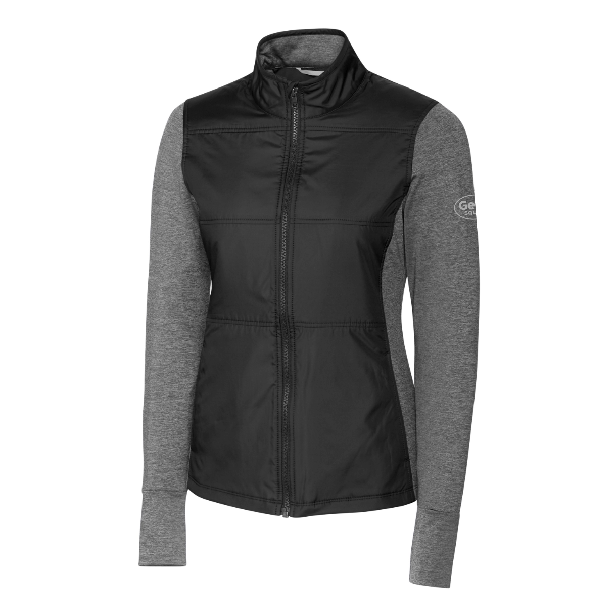 Veste coupe-vent matelassée hybride Cutter & Buck Stealth pour femme avec fermeture éclair intégrale