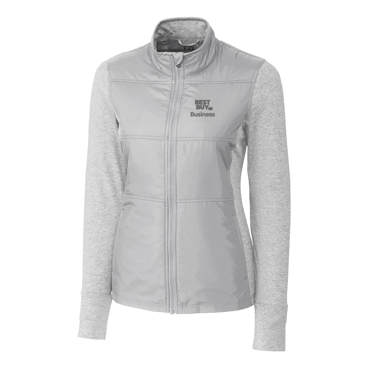Veste coupe-vent matelassée hybride Cutter & Buck Stealth pour femme avec fermeture éclair intégrale