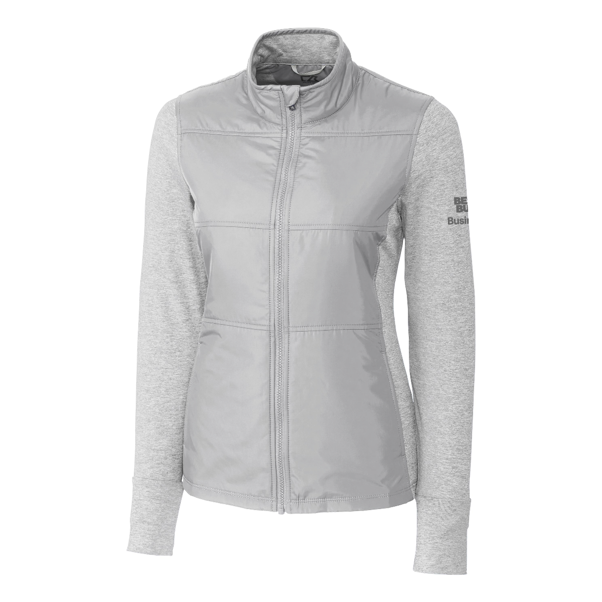 Veste coupe-vent matelassée hybride Cutter & Buck Stealth pour femme avec fermeture éclair intégrale