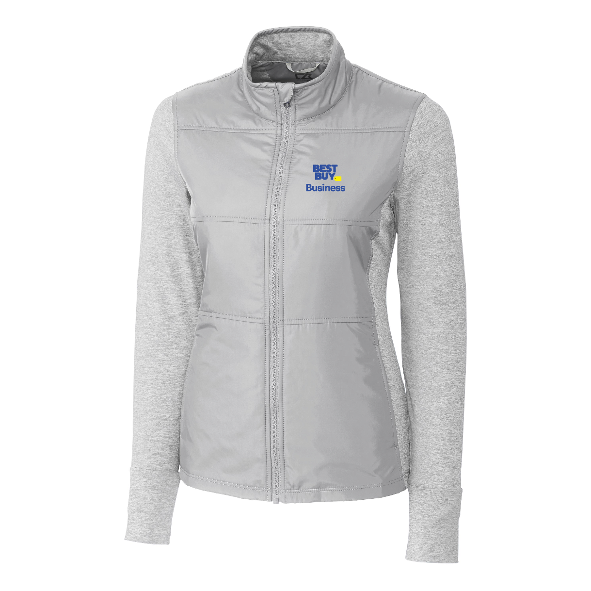 Veste coupe-vent matelassée hybride Cutter & Buck Stealth pour femme avec fermeture éclair intégrale