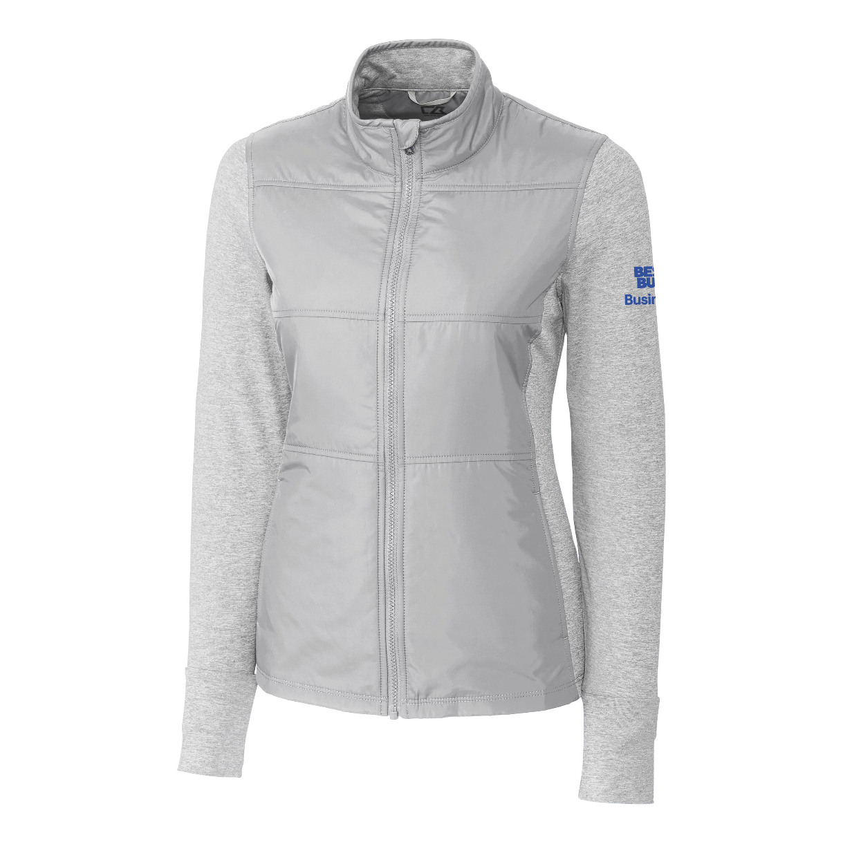 Veste coupe-vent matelassée hybride Cutter & Buck Stealth pour femme avec fermeture éclair intégrale