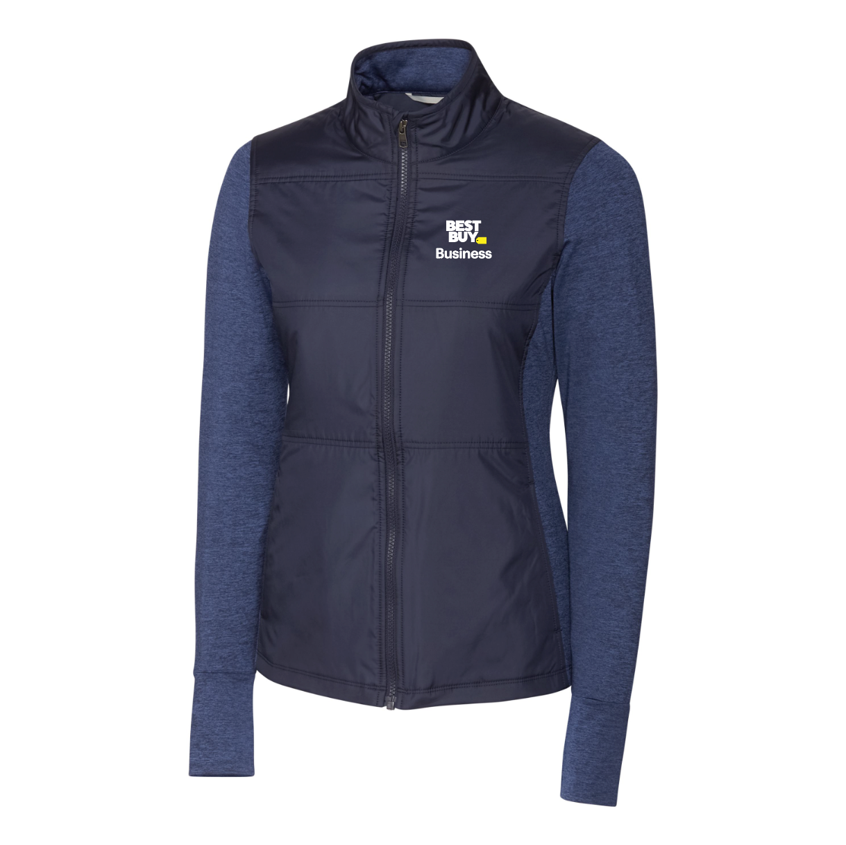 Veste coupe-vent matelassée hybride Cutter & Buck Stealth pour femme avec fermeture éclair intégrale