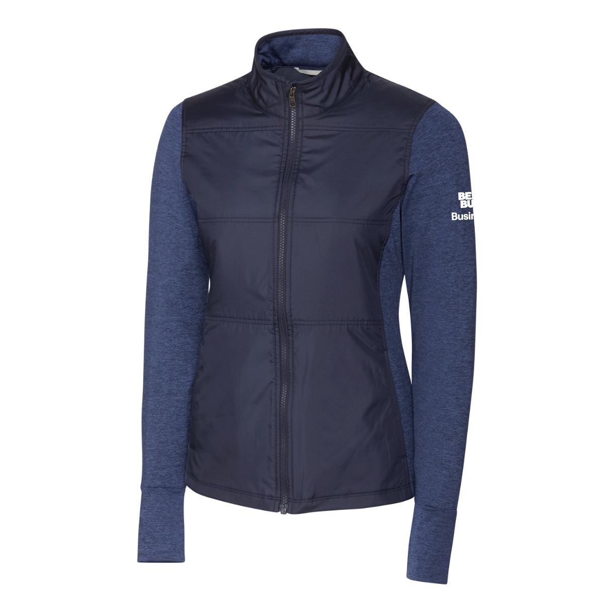 Veste coupe-vent matelassée hybride Cutter & Buck Stealth pour femme avec fermeture éclair intégrale