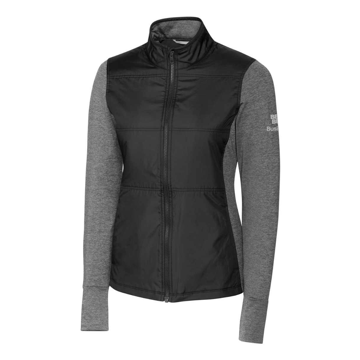 Veste coupe-vent matelassée hybride Cutter & Buck Stealth pour femme avec fermeture éclair intégrale