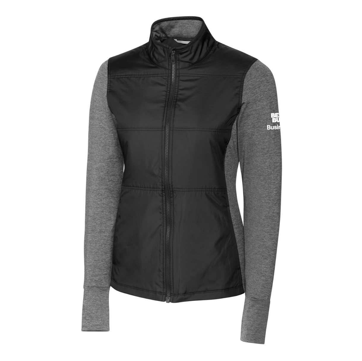 Veste coupe-vent matelassée hybride Cutter & Buck Stealth pour femme avec fermeture éclair intégrale