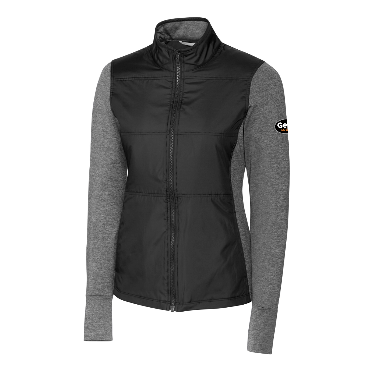 Veste coupe-vent matelassée hybride Cutter & Buck Stealth pour femme avec fermeture éclair intégrale