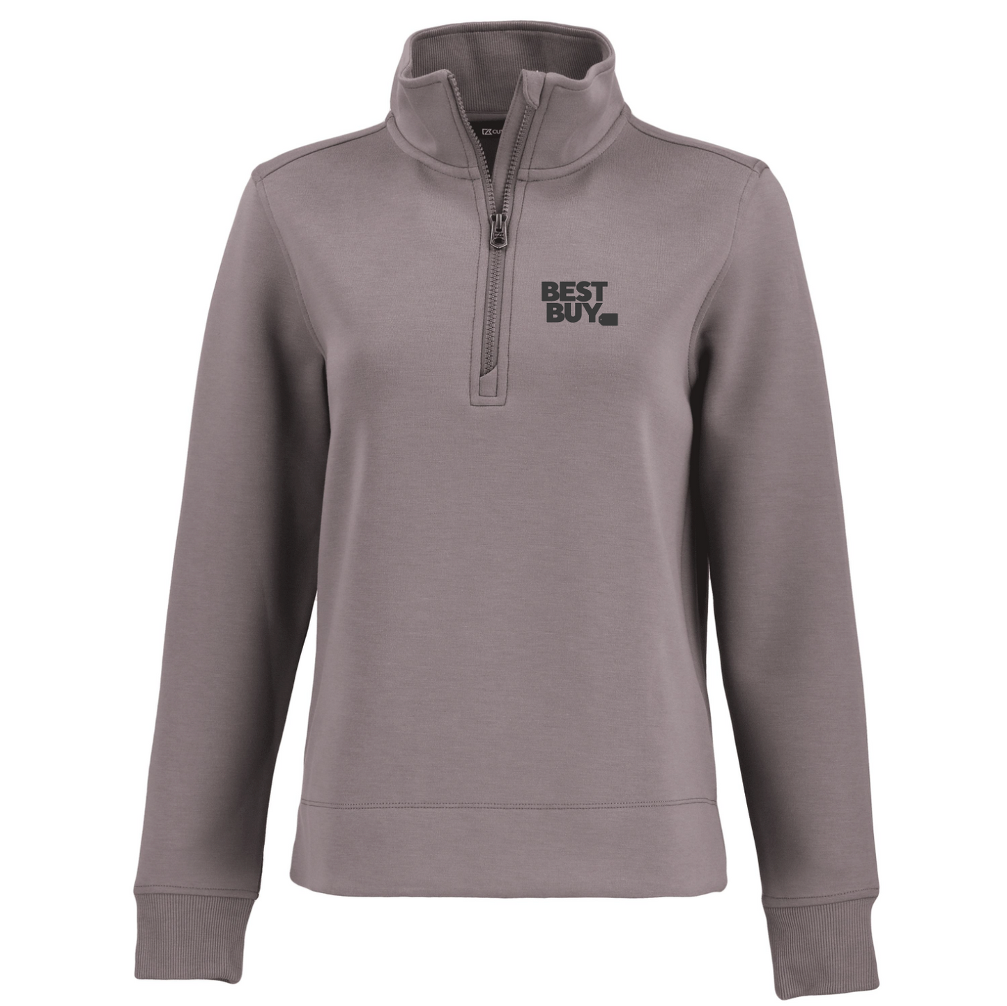 Pull à col zippé Cutter & Buck Roam Epic Versatility pour femme, en tissu recyclé.